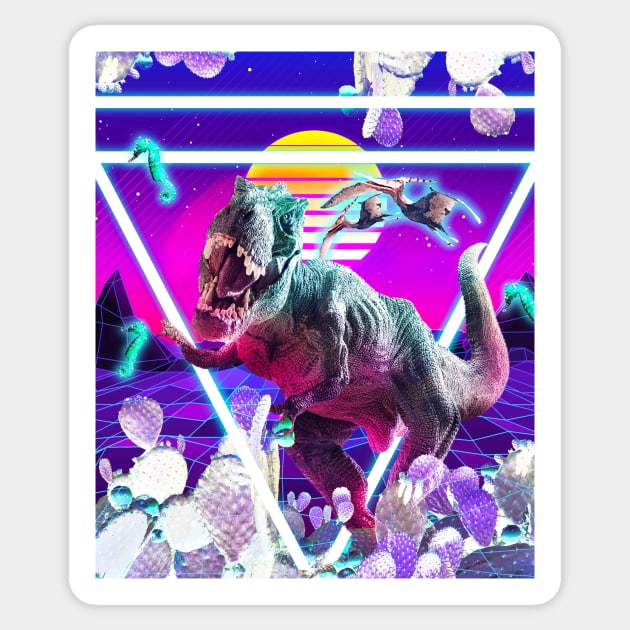 Dinosaur Rave Raving T-Rex Sticker by Random Galaxy